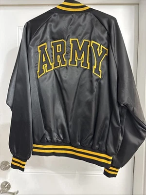 Армейская атласная куртка-бомбер 80-х с вышивкой мужская размер XL - Изображение 1 из 4