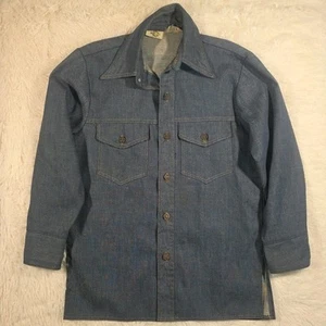 Vintage H Bar C Authentic Western Denim Chore Jacket Shirt Med 1950s Little Wear - Bild 1 von 15