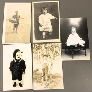 # T5876    REAL PHOTOS of CHILDREN    POSTCARD LOT,  5 DIF. CARDS - Picture 1 of 2