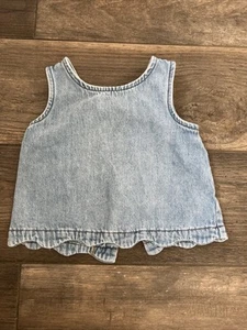 ZARA Denim Top Summer Girl Size 6 Open / Button Back - Picture 1 of 2
