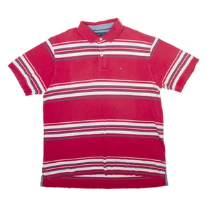 Camisa Polo TOMMY HILFIGER Para Hombre Rojo Rayas XL - Imagen 1 de 6