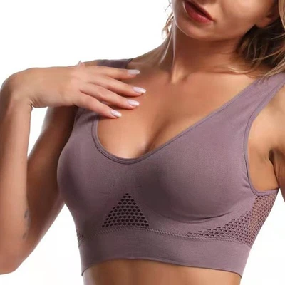 Sujetador deportivo talla grande para mujer forma bustier top ropa interior transpirable yoga gimnasio sujetador Foto 1 de 4