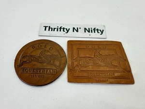 (2) Polo Ralph Lauren Authentic Tag Patch Equestrian Leather Tag USA MADE - Picture 1 of 3