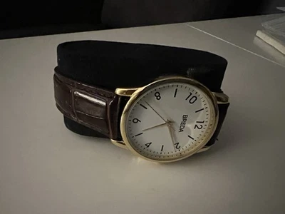 BREDA "Andrew" Gold Men's Wristwatch Model 8169 Needs battery. - Image 1 of 4