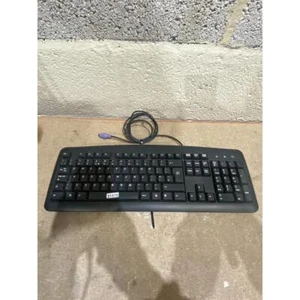 KB-0325 Full Size Keyboard Black Wired PS/2 Portable QWERTY (Standard) for PC - Picture 1 of 11