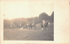 VTG c 1930 RPPC PHOTO POSTCARD BOYS ENGLISH HORSE RIDING LESSONS EQUESTRIAN A46