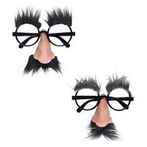 Witzige Brille Opa Groucho mit Nase Bart & Augenbrauen Gesichtsmaske Alter Mann - Bild 1 von 5