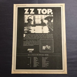 ZZ Top Tres Hombres (Version 2) 1973 14.5" x 10.5" Poster Type Advert - Picture 1 of 1