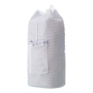 Arctic White and Soft Silver Adult Backpack Laundry Bag with Mesh Pocket - Picture 1 of 6