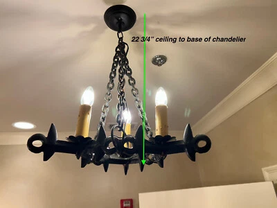 Антикварная/ручная кованая железная люстра оригинальная единственная в своем роде - 3 лампы - Изображение 1 из 4