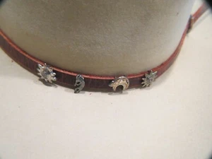 Sterling Silver Concho Hat Band with4 Conchos  & Sterling Silver Buckle - Picture 1 of 15