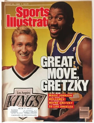 Magic Johnson Wayne Gretzky Sports Illustrated 8/22/1988 Full Issue Good Cond. - Image 1 of 4