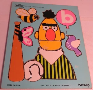 Vintage 1973 Sesame Street Playskool Bert's "B" Puzzle 2-5 yr No. 315-2 GUC #2 - Picture 1 of 10