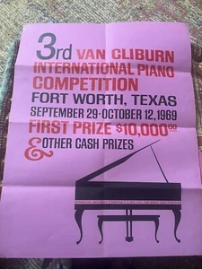 3rd Van Cliburn Competition Poster And Program Book 1969 - Picture 1 of 2
