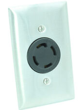 Twist Lock 2710 30A, 250V, Locking Receptacle Outlet L14-30R, SS Faceplate Cover