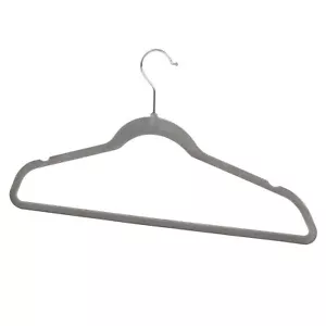 100PCS 360 Degree Non Slip Velvet Clothes Suit/Shirt/Pants Velvet Hangers Gray - Picture 1 of 10