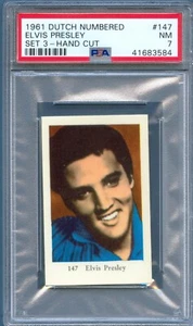 1961 Dutch Gum Card Set 3 #147 ELVIS PRESLEY Portrait to Neck PSA 7 NM - Picture 1 of 2