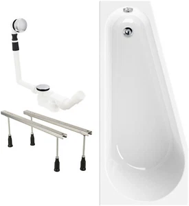 Raumsparwanne Komplettset 160x70 cm Eckbadewanne platzsparend 3in1 Pflegeleicht - Bild 1 von 11