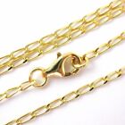 Gold Plated Sterling Silver Necklace, Bracelet, Anklet-Diamond Cut Curb Chain