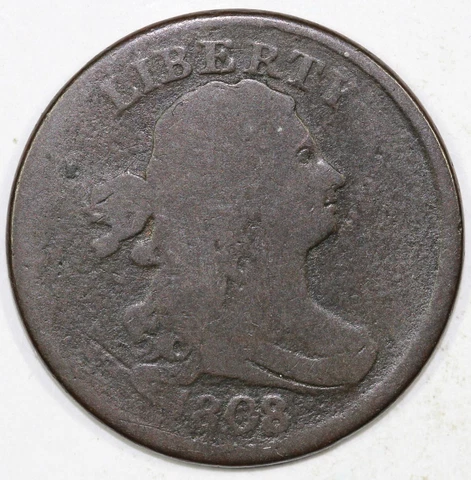 1808/7 1/2c C-2 Draped Bust Half Cent Cover