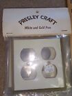 Presley Craft Socket Covers Maple Wooden - White W/ Gold Trim - Per Item