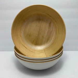 Tommy Bahama Melamine Bowls | 7.5 in | Faux Wood | Set of 4 - Picture 1 of 14
