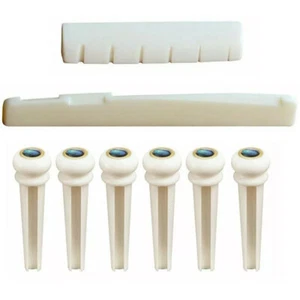 Set Of Cattle Bone Guitar Saddle Nut Pins String Peg Acoustic Bridge Luthier US - Picture 1 of 10