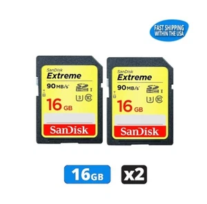 Tarjetas SD Sandisk Extreme de 16 GB para cámara/cámara de trail/computadoras (paquete de 2) - Imagen 1 de 5