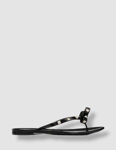 $425 Valentino Women's Black Rockstud Jelly Thong Sandals Shoes Size EU 40/US 10