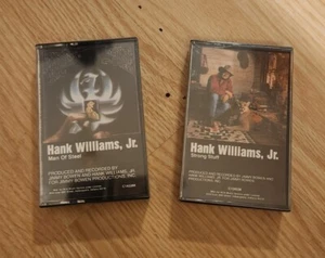 Hank Williams Jr. "Strong Stuff" 2 Cassette, And "Man Of Steel" - Picture 1 of 5
