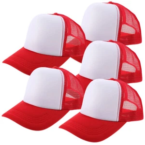 5 Pcs Blank Mesh Baseball Cap Heat Transfer Hats DIY Sublimation - Picture 1 of 12