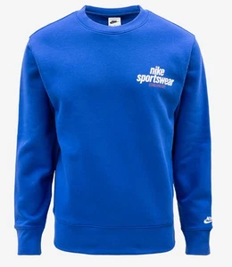Nike Hombres NSW Club Fleece Crew Shirts Azul Running Tee Jersey Shirt HJ2174... - Imagen 1 de 3