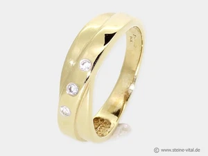Schöner 585er Gold Ring mit 3 weißen Steinen (2278) - Bild 1 von 2