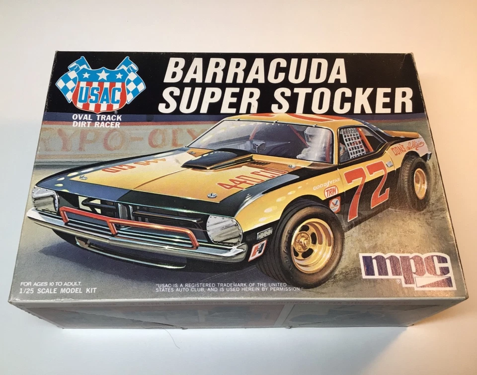 Vintage MPC Barracuda Super Stocker Oval Track Model Kit 1974 1/25 #2755 *READ* - Image 1 of 4