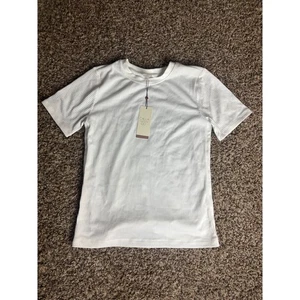 Calla Active Ribbed Knit T-Shirt Crew Neck Short Sleeve White Large NWT - Picture 1 of 6