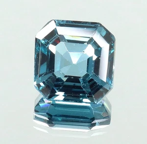10x10 MM- Natural Brazilian Aquamarine Asscher Cut Loose Gemstone 6.60 Ct - Picture 1 of 7