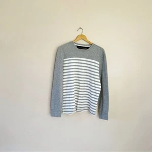 ¡OFERTA! Camisa Para Hombre Gris Rayas Banana Republic Cuello Redondo L/S Talla L Usada en Excelente Condición - Imagen 1 de 6