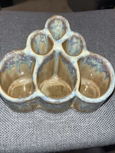 Bay Pottery Studio Art Pottery Signed 6 vessel Vase - Blue brown Glaze - Picture 1 of 4