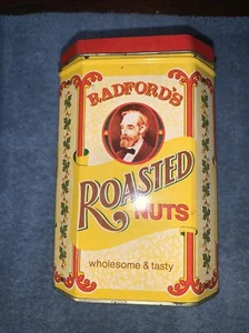 Vintage Radford's Quality Roasted Nuts Octagonal Tin w/ Hinged Lid, EUC - Picture 1 of 4