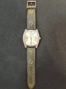 Dooney & Bourke Pink Swarovski Crystal & Stainless Steel Rainbow Wristwatch - Picture 1 of 3