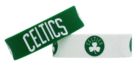 Boston Celtics Silicone Bracelets 2 Pack Wide [NEW] NBA Jewelry Bracelet Cover