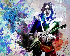 Ace Frehley Art Print, KISS Canvas, KISS poster - Picture 1 of 8
