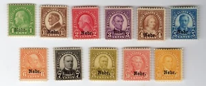 Scott #669-679 Nebraska Overprint Single Stamps - MLH - Picture 1 of 3