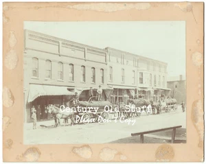 Centerburg, Ohio, OH - Antique Photo, Wagons, Logs, Logging, Businesses, Shops - Picture 1 of 2