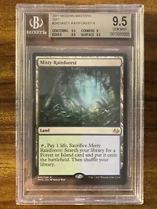 MTG✨MISTY RAINFOREST✨Modern Masters 2017 BGS 9.5 GEM MINT RARE Fetch LAND POP 1 - Picture 1 of 2