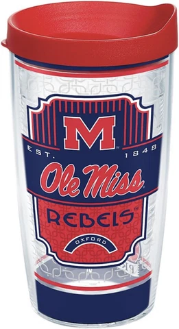 Ole Miss Rebels 16oz Tervis Tumbler with Lid-Made in USA-New Cover