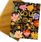RIFLE PAPER CO. Greeting Card & Envelope - "YOU GOT THIS FLORAL" Gold Metallic