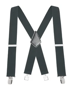 Buyless Fashion Mens Suspenders 48" Elastic Adjustable Heavy Duty 2" Wide X Back - Picture 1 of 77