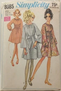 Simplicity Pattern 8085 1969 1960s MOD Belted Dress Cut Complete Vintage - Picture 1 of 2