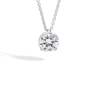 Collana in Oro Bianco 18k con Diamante Punto Luce - Griffe Rotonda 0.33 ct. - Imagen 1 de 1